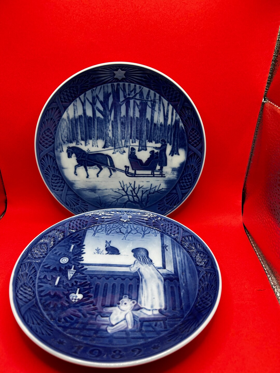 Royal Copenhagen Christmas Plates Set of 2 Etsy