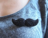 Movember Beaded Moustache Pin