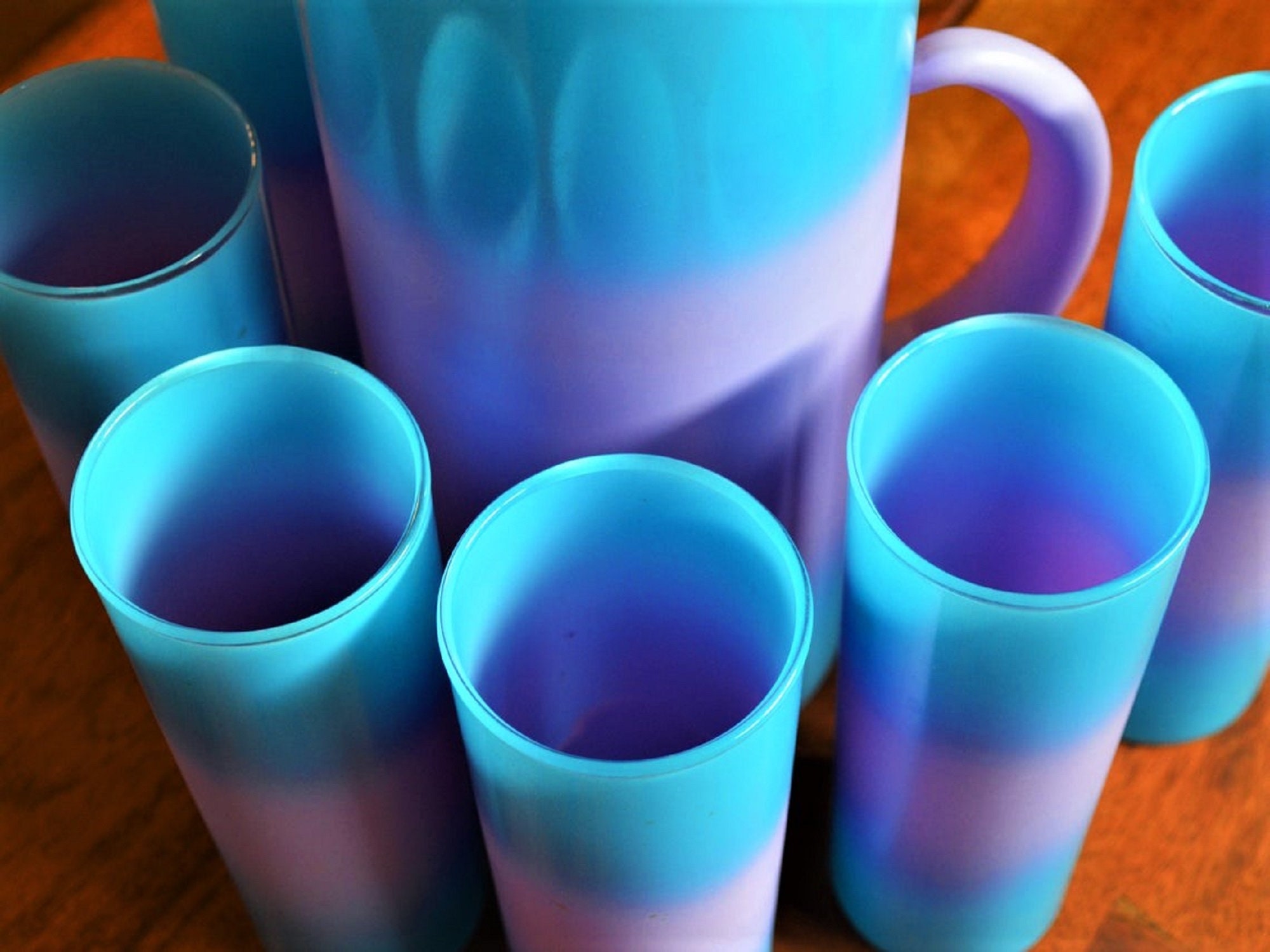 Blue Ombre Pitcher and Cups – Tea + Linen