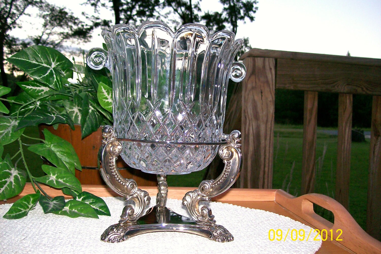 Vintage GODINGER Silver Art 24 Lead Crystal Bowl / Ice Bucket Etsy