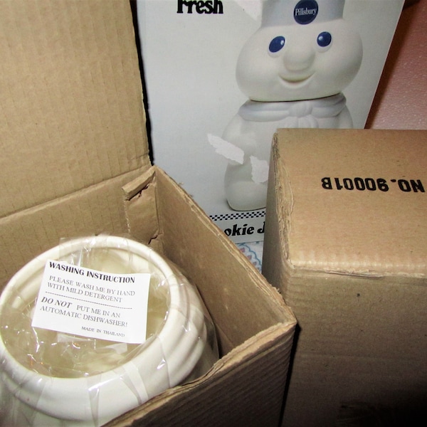 PILLSBURY "Poppin Fresh" Doughboy 1988 Benjamin & Medwin Ceramic Cookie Jar BRAND NEW ~ Original Packaging ~ Only Removed From Box For Photo