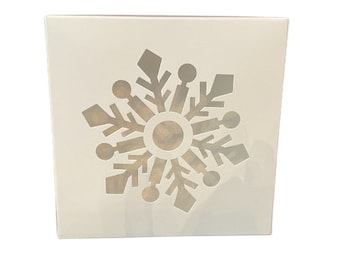 White Snowflake Window Lock & Tab Cookie Box - Set of 4