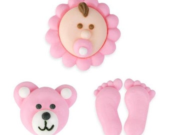 Décorations royales en glaçage pour bébé fille