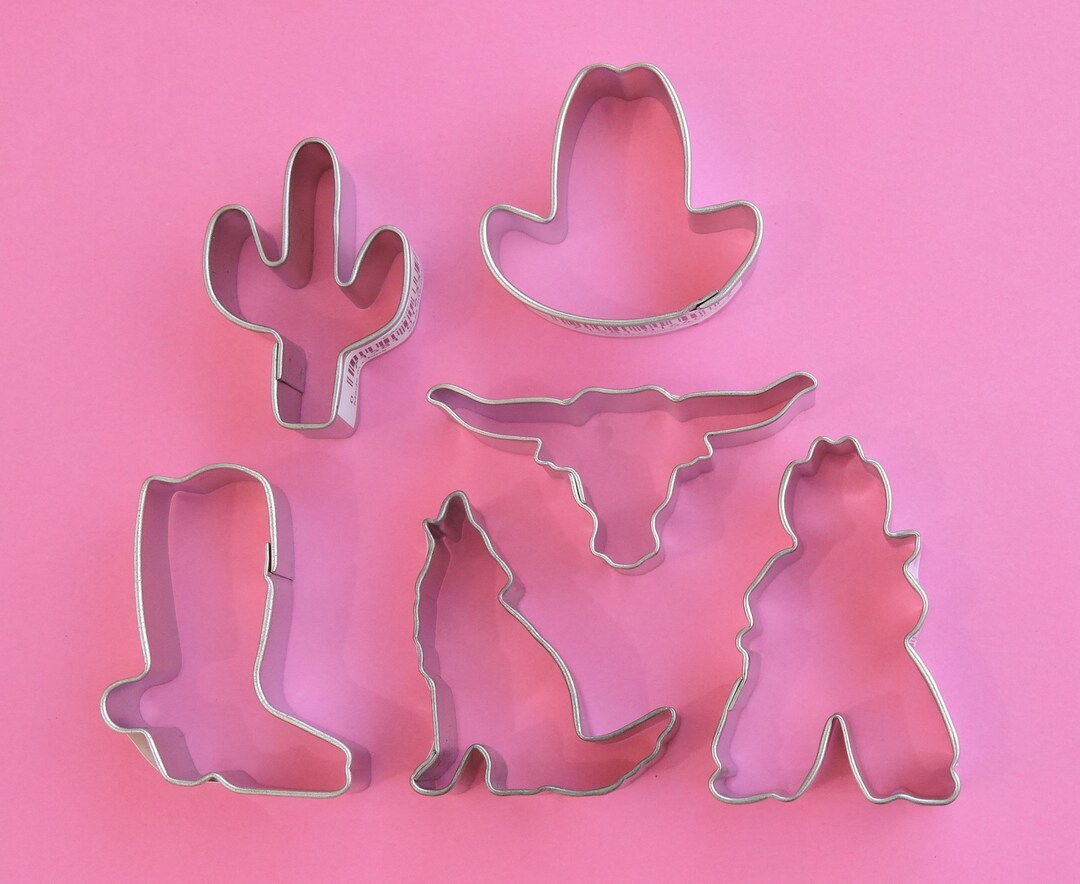 Wild West Mini Cookie Cutter Setset Includes Cactus, Cowboy, Cowboy