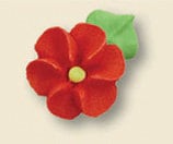 Glaçage royal fleur rouge - Comprend 12 fleurs de glaçage royal comestibles.  Elles sont parfaites sur les produits de boulangerie !
