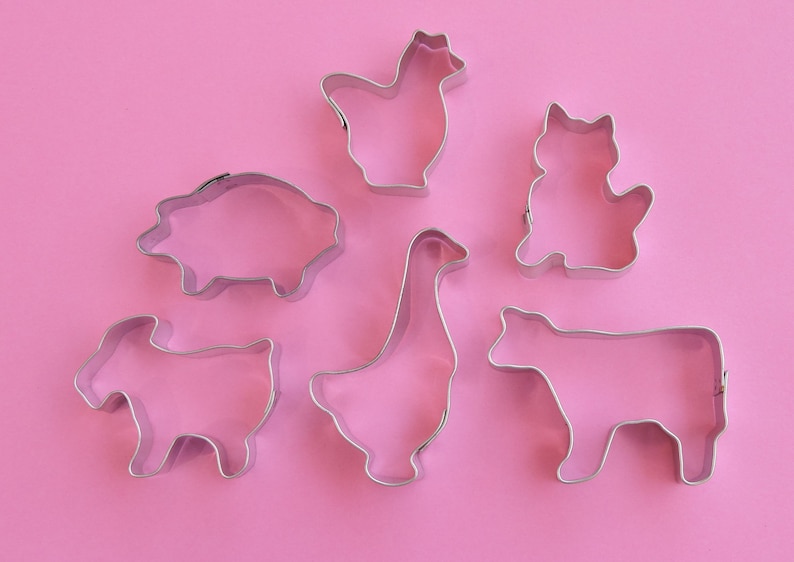 Farm Animal Mini Cookie Cutter Set Etsy