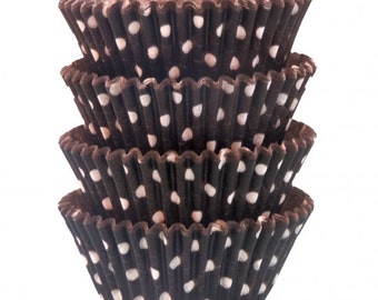 Black Polka Dot Baking Cups - Standard & Mini Sizes available