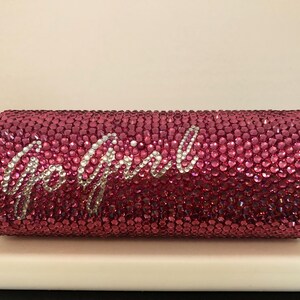 Rose Pink Glass Rhinestone Go Girl Energy Drink Can image 2