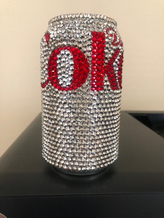 Glass Rhinestone Diet Coke Can Etsy