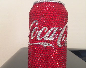 Glass Rhinestone Coca-Cola Soda Can