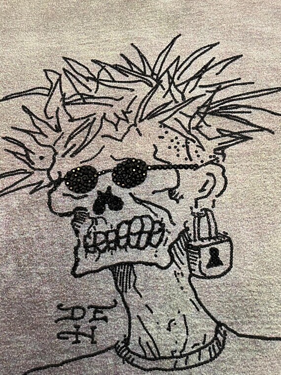 Tattoo Bling on Canvas. Ed Hardy Tattoo Skull Destroy - Etsy