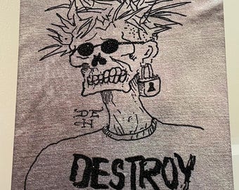 Tattoo Bling on Canvas. Ed Hardy Tattoo Skull Destroy - Etsy