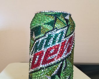 Glass Rhinestone Mtn Dew Soda Can