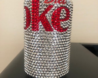 Glass Rhinestone Diet Coke can
