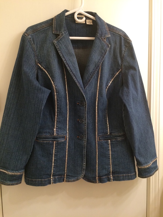 rhinestone embellished denim jacket