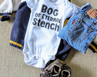 Funny Labyrinth Bog of Eternal Stench Baby Short Sleeve One Piece Outfit, 80s Retro Movie