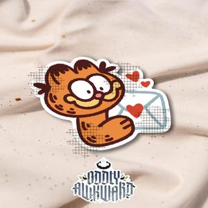Orange Cat Love Letter Sticker