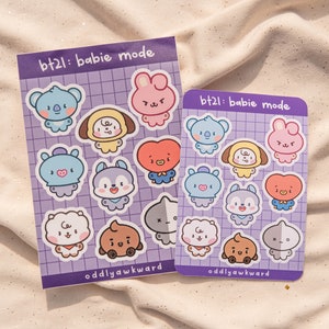 bt21: babie mode sticker sheet