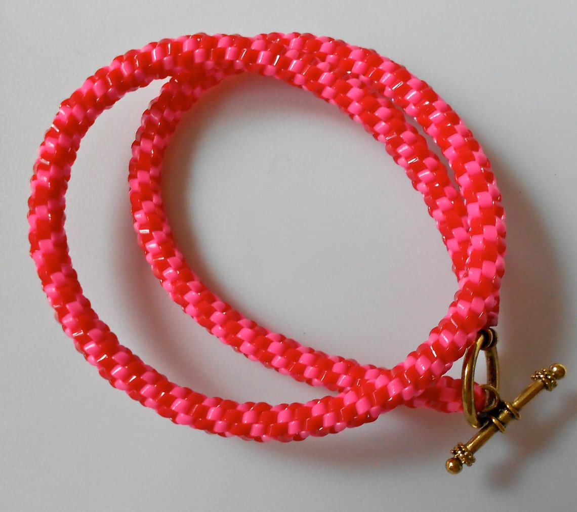 Woven Double Wrap Plastic Bracelet Mixed Colors Families Etsy