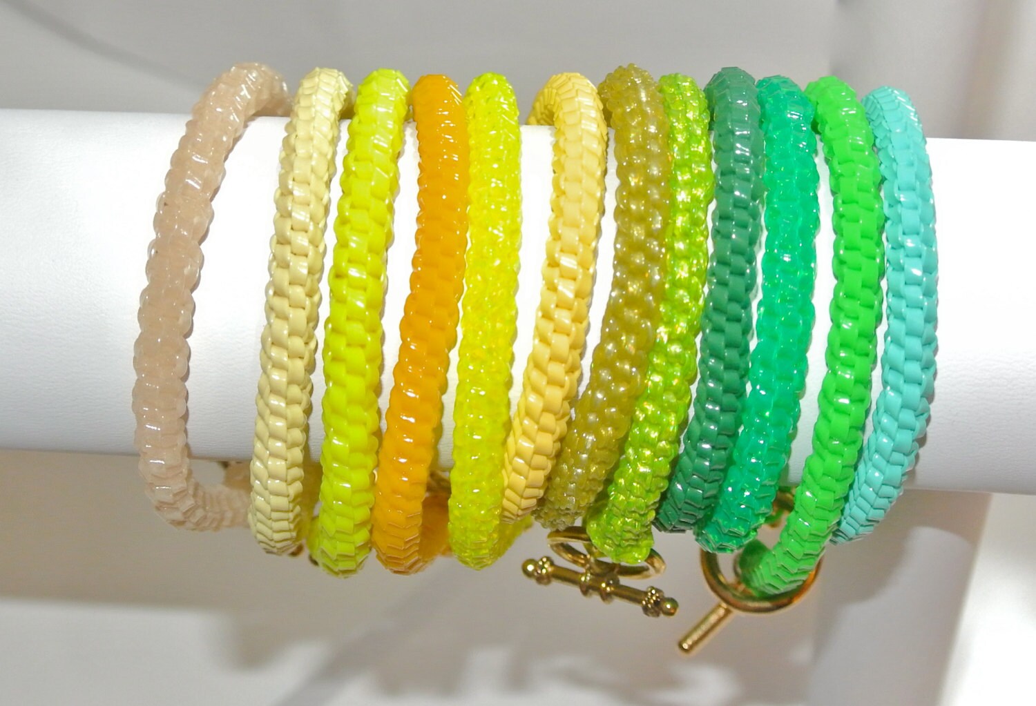 Woven Plastic Bracelet Color Families Purples Blues Etsy