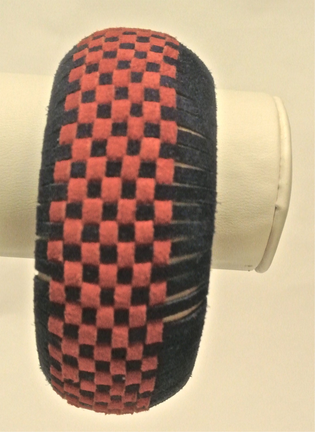 Suede Bangle Woven in a Checkerboard Pattern - Etsy