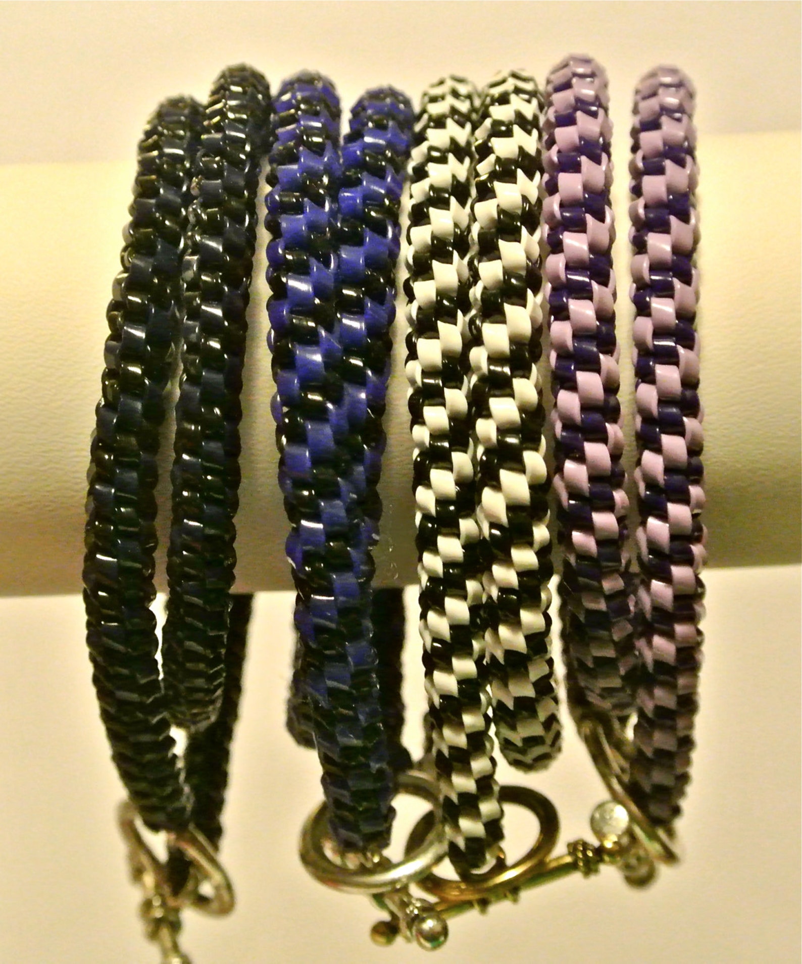 Woven Double Wrap Plastic Bracelet Mixed Colors Family Etsy