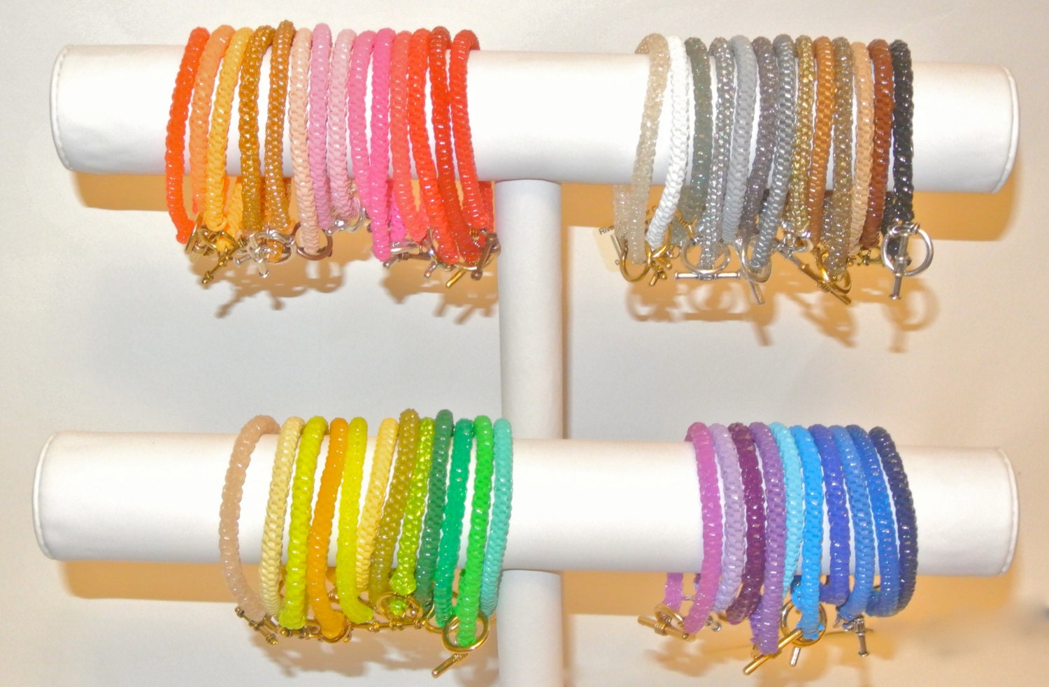 Woven Plastic Bracelet Color Families Purples Blues Etsy