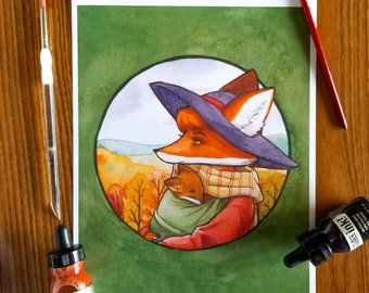 Wild Mother and Child - Print