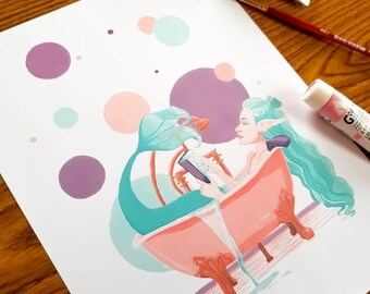 Bathtub Mermaid - Print