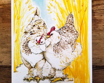 Gossiping Ole Hens - Print