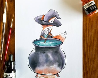 Potion Making Fox - Print