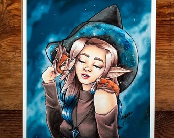 Bat Witch and Friends - Print - 8x10