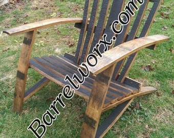 Whiskey barrel stave adirondack chair Etsy