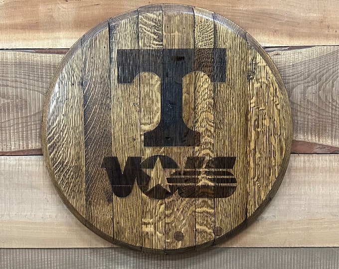 Whiskey Barrel Head/tennesse Vols/whiskey Barrel Lid/barrel Top Sign/tennessee Football/whiskey