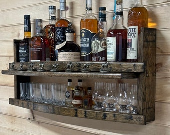 Blantons cork display shelf/gifts for men/father in law gift/bourbon decor/barrel liquor cabinet/oak barrel staves/home bar DISPLAY ONLY