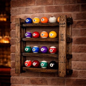 Bourbon Barrel Pool Ball Rack - Rustic Billiard Room Decor