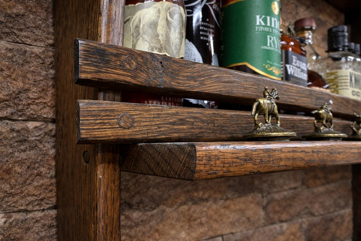 Blantons Bourbon Barrel Stave Shelf: Blanton's Stopper Display
