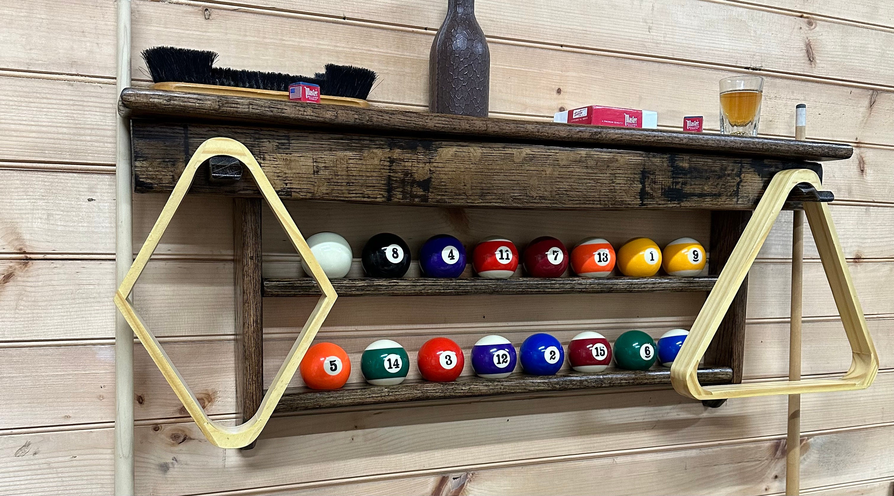 Game Shelf/barrel Furniture/man Cave Furniture/billiard Balls/pool Ball ...