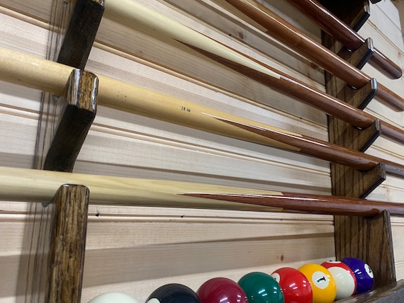 Mini Pool Table XCSOURCE Pool Cue Rack, Wall Mount Bllard Cue Holder, Sold Pne Wood Pool Cue Holder Wall Mount