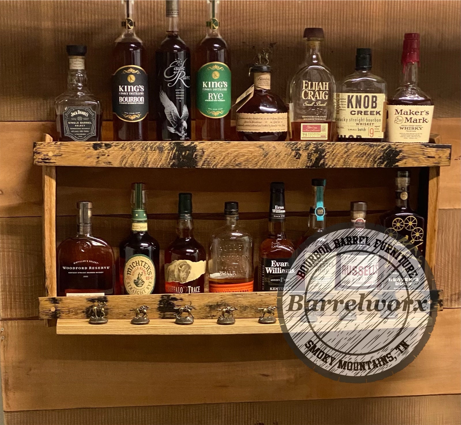 Blanton's Bourbon Cork Display Center Oak Barrel Half Stave