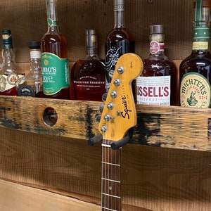 guitar wall hanger/upcycled furniture/ukulele wall mount/guitar wall mount/drinks cabinet/bar shelves/barrel furniture/guitar gifts for him/