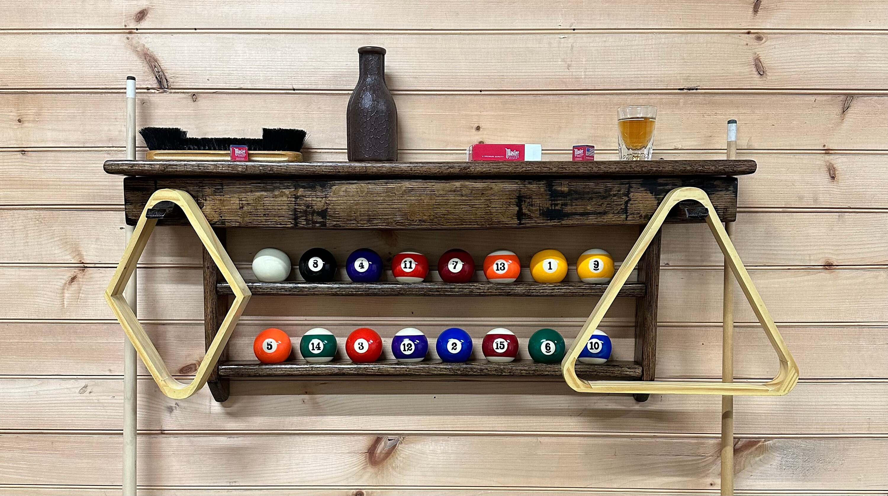 Game Shelf/barrel Furniture/man Cave Furniture/billiard Balls/pool Ball ...