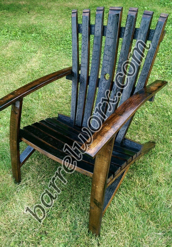 Whiskey barrel stave adirondack chair Etsy