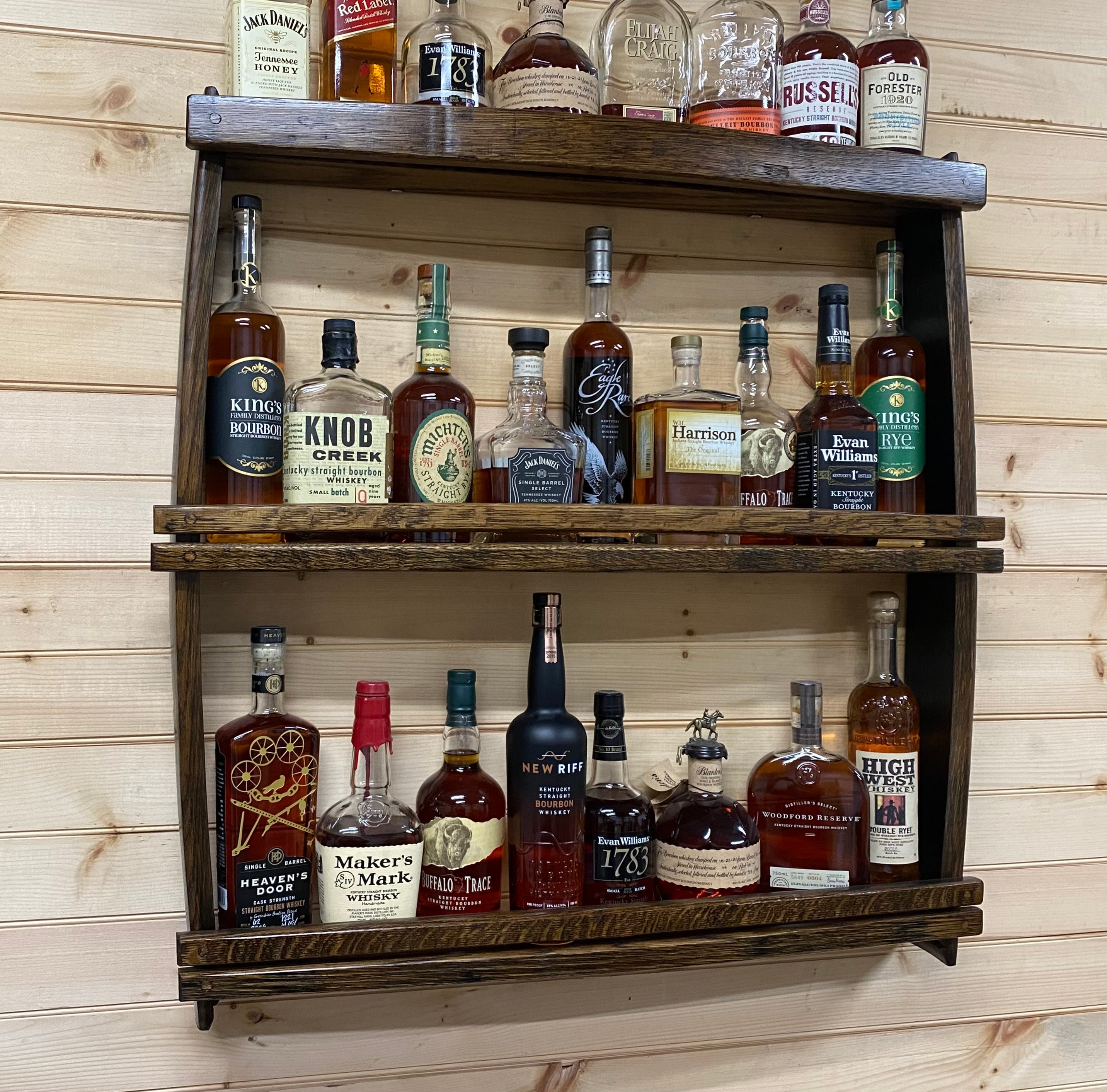 Whiskey Barrel Shelf/bourbon Bar/wall Mounted Bar/alcohol - Etsy
