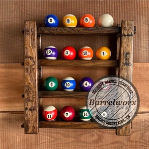 Bourbon Barrel Pool Ball Rack - Rustic Billiard Room Decor bild 6