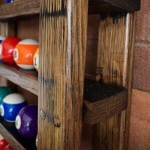 Bourbon Barrel Pool Ball Rack - Rustic Billiard Room Decor bild 4