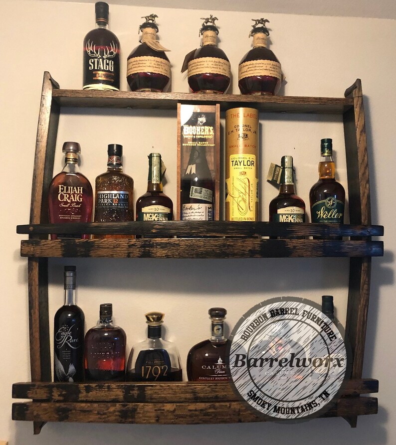 Home Bar Shelves/rustic Wall Shelf/ Bar Shelves/ Bourbon Etsy