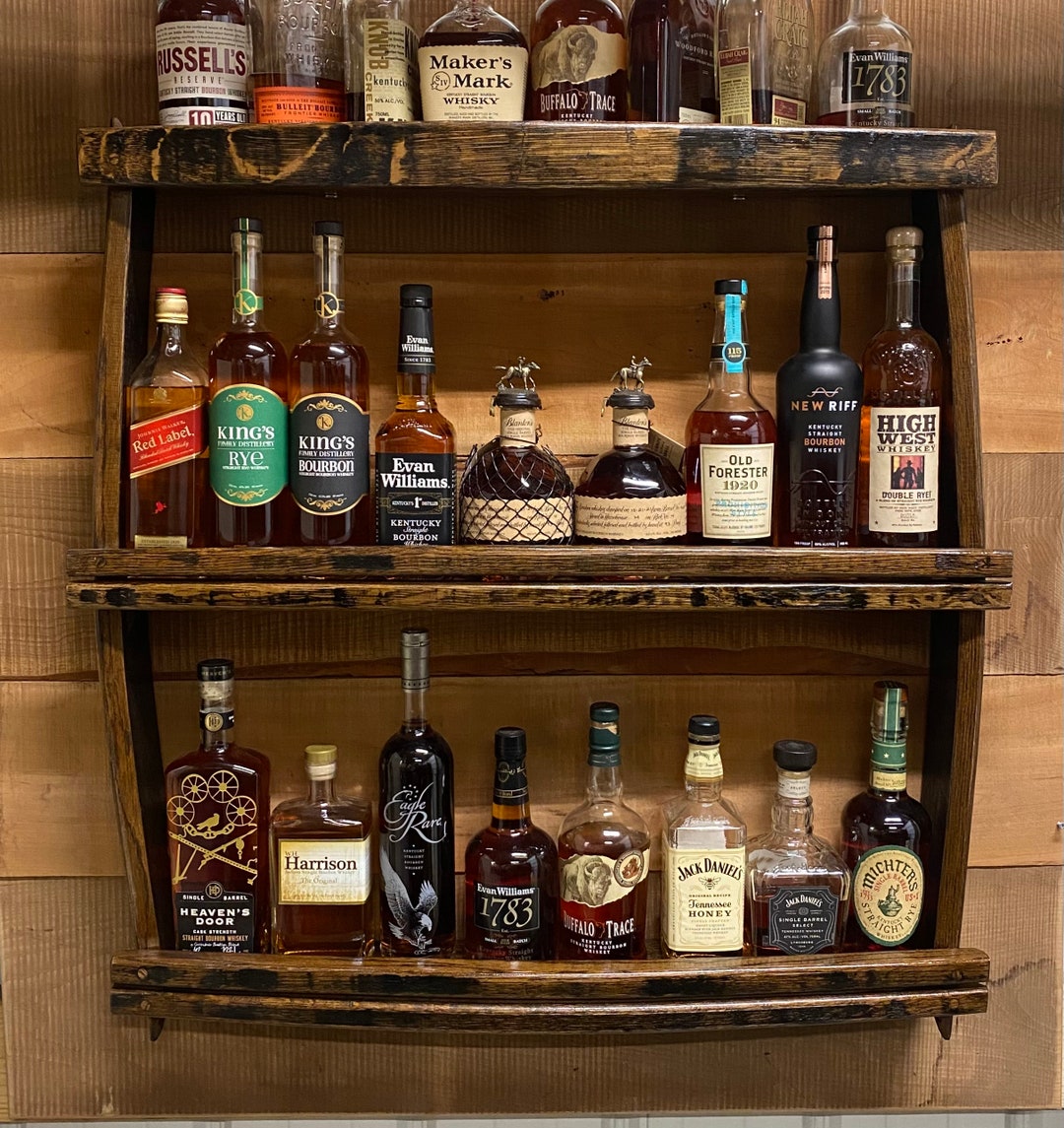 Home Bar Shelves/rustic Wall Shelf/ Bar Shelves/ Bourbon Etsy