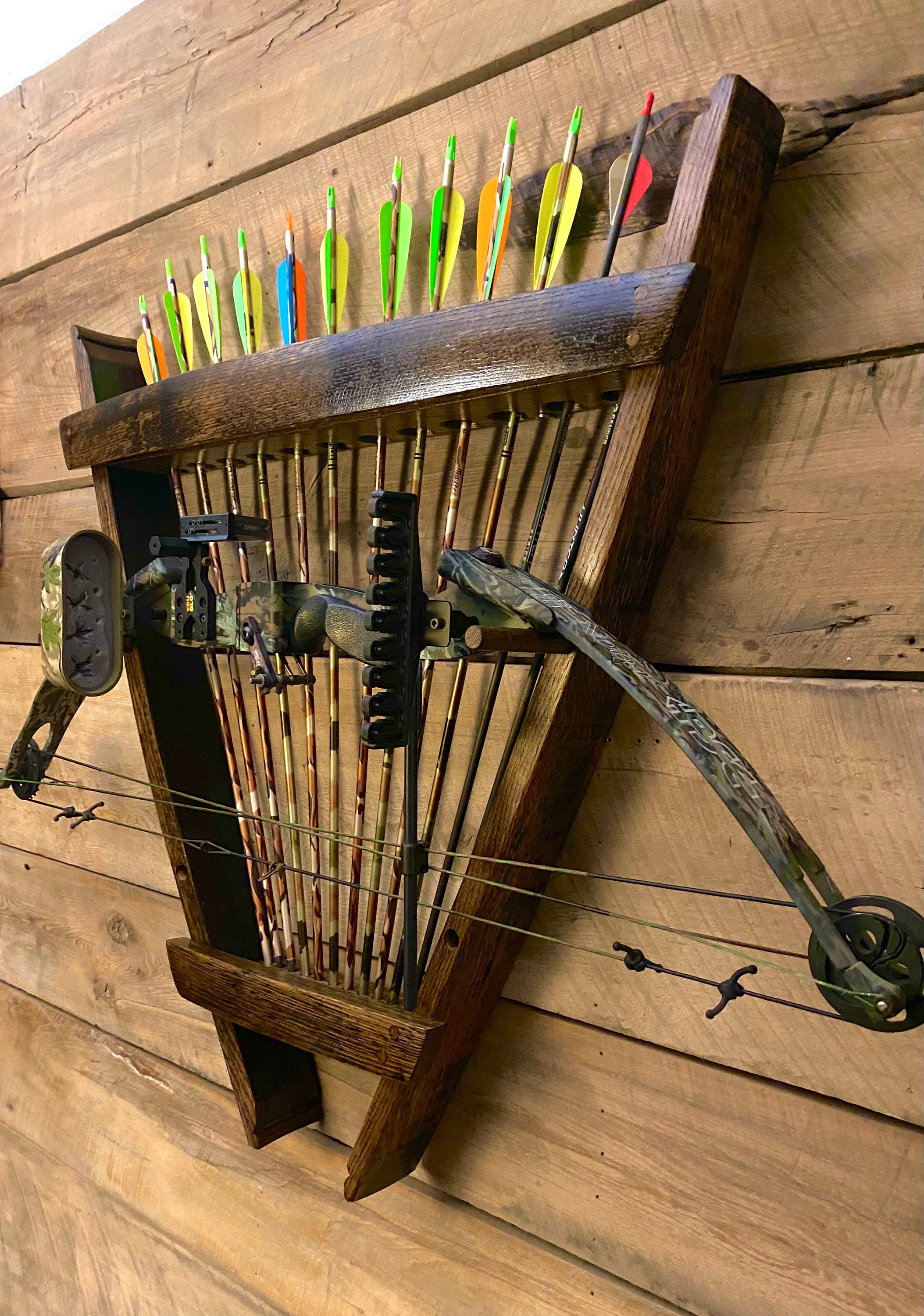 Rush Creek Creations Wall Mounted Bow And Arrow Display Rack For Hunting & Archery Accessories - View #7