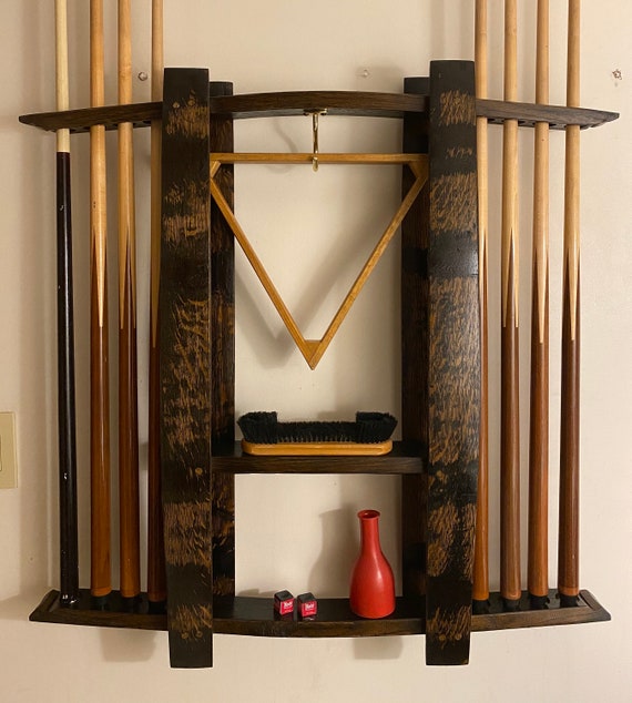 Pool Cue Rack/barrel Furniture/game Furniture/8 Ball Etsy